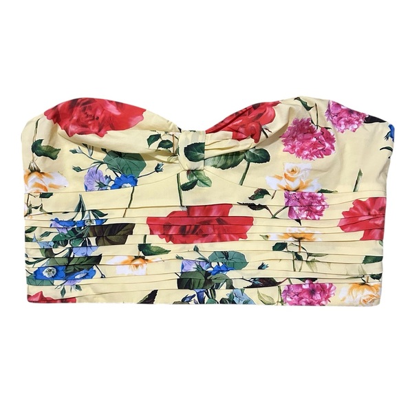 Express Floral Strapless Top size xl nwt - Picture 2 of 7